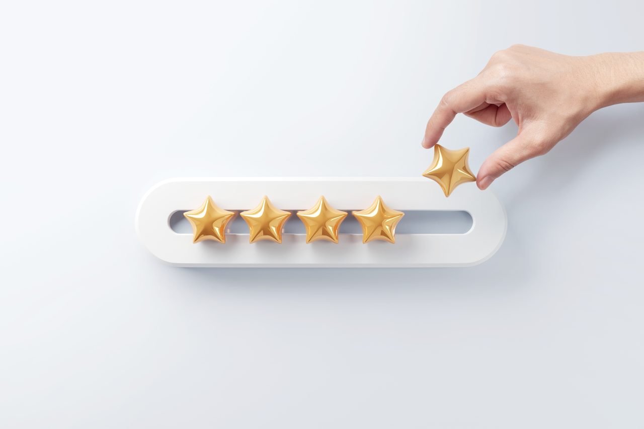 Valoració de cinc estrelles de l'experiència de client